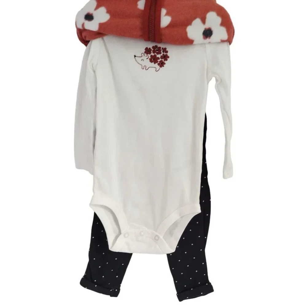 Carters Girls Just One You 3-Piece Set,12 Months Hoodie, Bodysuit and Leggings - Picture 3 of 8